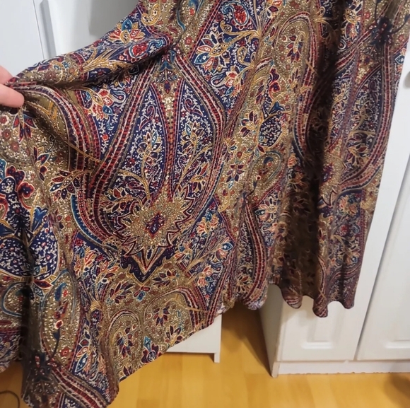 Vtg Jessica Howard By Mitchell Rodbell Womens Sz 12 Paisley Multi High Neck Maxi - Picture 9 of 12
